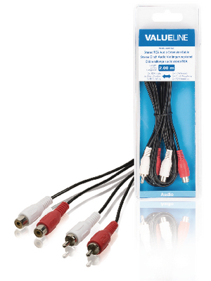 Valueline - VLAB24205B20 - Audio cable 2.00 m black, VLAB24205B20, Valueline