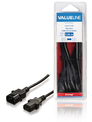 Valueline - VLEB10500B20 - Power Cable IEC-320-C14 IEC-320-C13 2 m, VLEB10500B20, Valueline