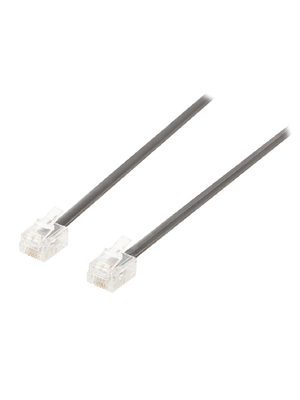 Valueline - VLTP90200B20 - Telecom Cable 2.00 m black, VLTP90200B20, Valueline