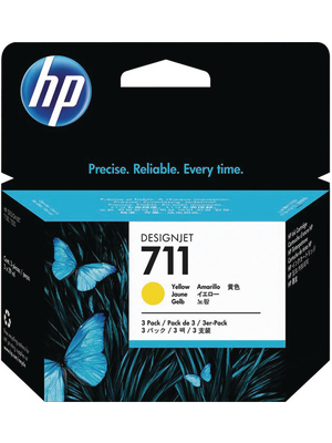 Hewlett Packard (DAT) - CZ136A - Ink triple pack 711 yellow, CZ136A, Hewlett Packard (DAT)