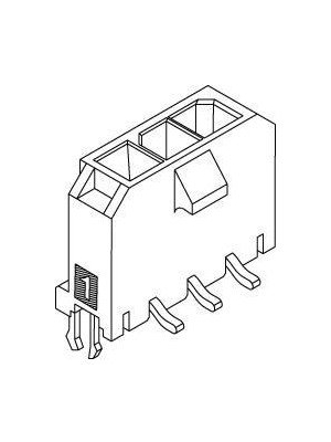 Molex - 43650-0321 - PCB header Pitch3 mm Poles 3 Single row / straight / with a hook / with shroud Micro-Fit 3.0?, 43650-0321, Molex