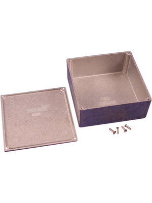 Hammond - 1590WKK - Metal enclosure, Natural aluminum, 124.8 x 124.8 x 57 mm, Die cast aluminium, IP 65, 1590W, 1590WKK, Hammond