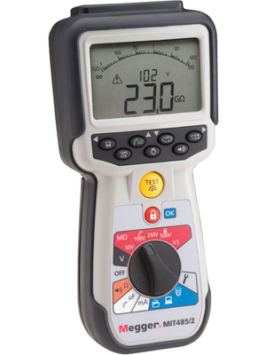 Megger - MIT485/2 - Insulation tester 100 GOhm 50 V / 100 V / 250 V / 500 V 600 VAC TRMS, MIT485/2, Megger