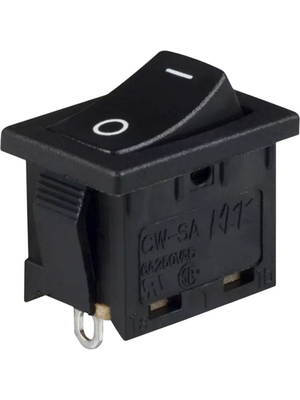 NKK - CWSA11AAN1S - Rocker switch, on-off, black, 6 A, CWSA11AAN1S, NKK