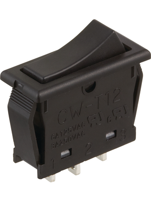 NKK - CWT12AAS1/UC - Rocker switch, on-on, black, CWT12AAS1/UC, NKK