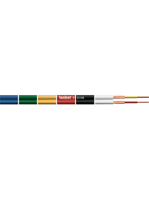 Tasker - C118 - Black - Audio cable   2 x0.14 mm2 black, C118 - Black, Tasker