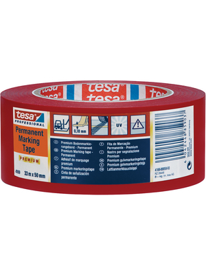 Tesa - 04169 50MM X 33 M RED - Floor marking tape red 50 mmx33 m, 04169 50MM X 33 M RED, Tesa