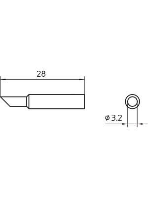 Weller - XNT CC - Soldering tip Round shape beveled 45 3.2 mm, XNT CC, Weller