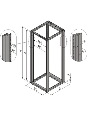 Pentair Schroff - 28230-341 - Frame, Heavy-duty 2145 x 553 x 500 mm, 28230-341, Pentair Schroff