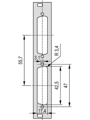 Pentair Schroff - 30118-335 - Panel Sub-D 3 HE 4 TE, 30118-335, Pentair Schroff