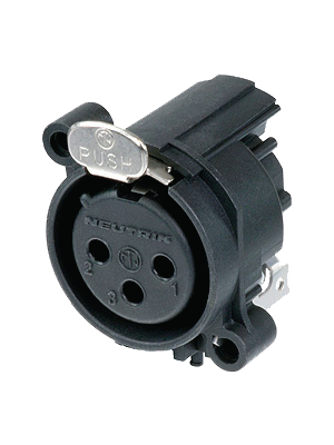 Neutrik - NC3FAH1 - XLR Panel-mount female receptacle 3 N/A A Horizontal / PCB Mounting black, NC3FAH1, Neutrik