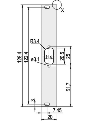 Pentair Schroff - 30118-348 - Front Panel D-Sub 3 HE 4 TE, 30118-348, Pentair Schroff