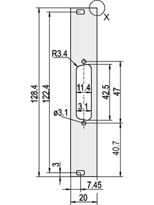 Pentair Schroff - 30118-350 - Front Panel D-Sub 3 HE 4 TE, 30118-350, Pentair Schroff