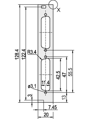 Pentair Schroff - 30118-353 - Front Panel D-Sub 3 HE 4 TE, 30118-353, Pentair Schroff