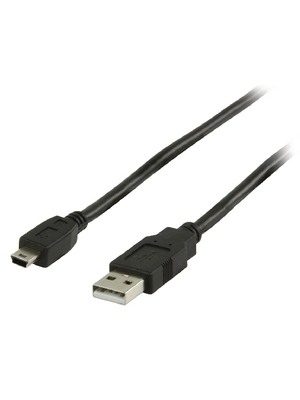 Valueline - VLCP60300B20 - USB 2.0 Cable A Male - Mini USB 2.00 m black, VLCP60300B20, Valueline