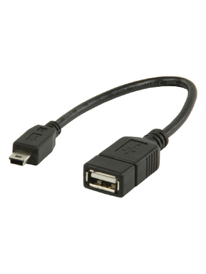 Valueline - VLMP60315B0.20 - USB Cable 0.20 m black, VLMP60315B0.20, Valueline