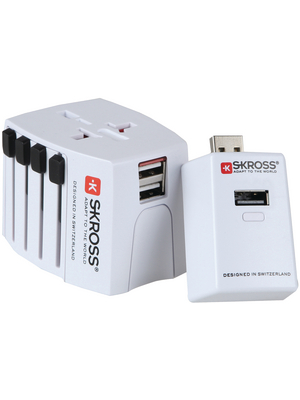 SKross - 1.302172 - MUV USB SOS World Adapter AU / CN / Type L / CH / USA / DK / Israel / India Euro / UK / HK / USA / AU / CN, 1.302172, SKross