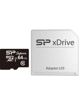 Silicon Power - SP064GBSTXDU1V10AP - SP xDrive adapter & microsDXC Card 64GB for Mac, SP064GBSTXDU1V10AP, Silicon Power