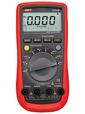 UNI-T - UT61B - Multimeter digital 4000 digits 750 VAC 1000 VDC 10 ADC, UT61B, UNI-T