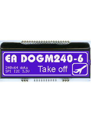 Electronic Assembly - EA DOGM240B-6 - LCD-graphic display 240 x 64 Pixel,blue, EA DOGM240B-6, Electronic Assembly