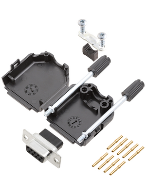 Encitech Connectors - DPPK09-BK-DBCS-K - D-Sub socket kit 9P, DPPK09-BK-DBCS-K, Encitech Connectors