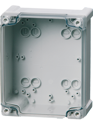 Fibox - TA 201610T enclosure - Plastic enclosure grey, RAL 7035 163 x 98 mm ABS IP 65, Grey base with transparent cover, TA 201610T enclosure, Fibox