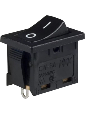NKK - CWSA11AAN2S - Rocker switch, on-off, black, 6 A, CWSA11AAN2S, NKK