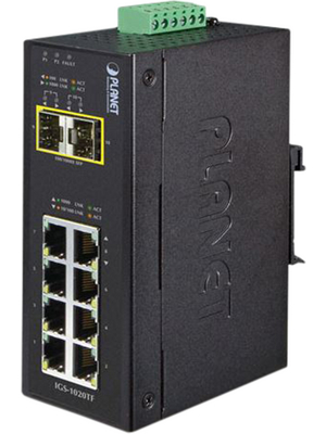 Planet - IGS-1020TF - Industrial Ethernet Switch 8x 10/100/1000 RJ45 / 2x SFP, IGS-1020TF, Planet