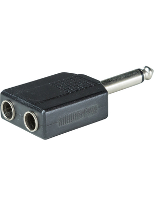 RND Connect - RND 205-00589 - Mono Audio Adapter black 6.3 mm Male / 2x 6.35 mm Female, RND 205-00589, RND Connect