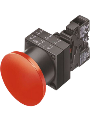 Siemens - 3SB3203-1CA21 - Mushroom Pusbutton, complete, red, Illumination=No, 3SB3203-1CA21, Siemens