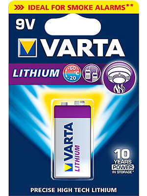 VARTA - 6122301401 - Primary Lithium-Battery 9 V 6AM6/9V, 6122301401, VARTA