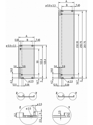 Pentair Schroff - 30847-659 - U-Profile Front Panel 3 HE 4 TE, 30847-659, Pentair Schroff