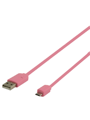 Valueline - VLMP60410P1.00 - USB Cable 1.00 m pink, VLMP60410P1.00, Valueline