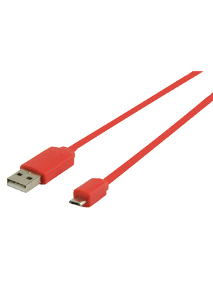 Valueline - VLMP60410R1.00 - USB Cable 1.00 m red, VLMP60410R1.00, Valueline