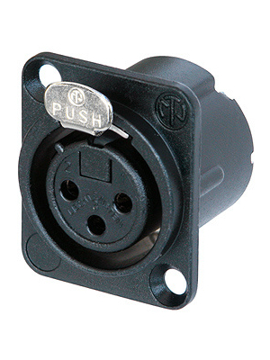 Neutrik - NC3FD-LX-B - XLR Panel-mount female receptacle 3 N/A DLX Soldering Connection black, NC3FD-LX-B, Neutrik