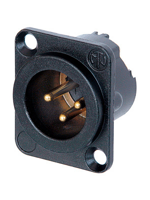 Neutrik - NC3MD-LX-B - XLR Panel-mount male receptacle 3 N/A DLX Soldering Connection black, NC3MD-LX-B, Neutrik