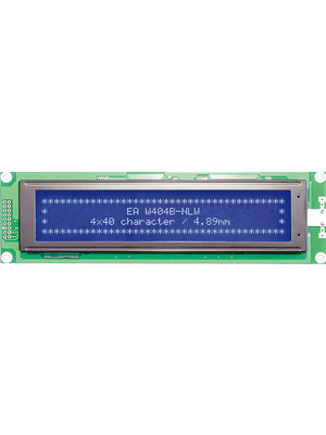 Electronic Assembly - EA W404B-NLW - Dot matrix LCD display 4.89 mm 4 x 40, EA W404B-NLW, Electronic Assembly