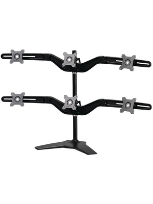 Highgrade - TS746A - TFT swivel arm with table base for 6 panels black, TS746A, Highgrade