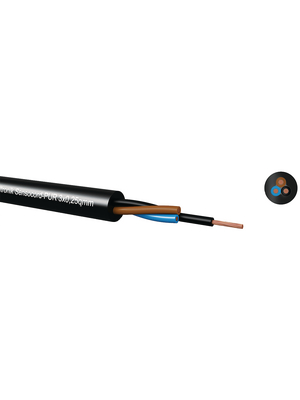 Kabeltronik - SENSOCORD-PUR 3X0,14QMM - Control cable 3 x 0.14 mm2 unshielded Copper strand bare, fine-wire black, SENSOCORD-PUR 3X0,14QMM, Kabeltronik