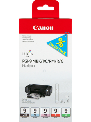 Canon Inc - PGI-9MULTI MATT - Ink multipack PGI-9 black matt / photo cyan / photo magenta / red / green, PGI-9MULTI MATT, Canon Inc