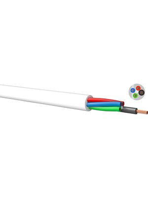 Kabeltronik - LEDOTRONIC 3X0,5+1X1,0QMM WS - Control cable 3 x 0.50 mm2 (1 x 1.00 mm2) unshielded Bare copper stranded wire white, LEDOTRONIC 3X0,5+1X1,0QMM WS, Kabeltronik