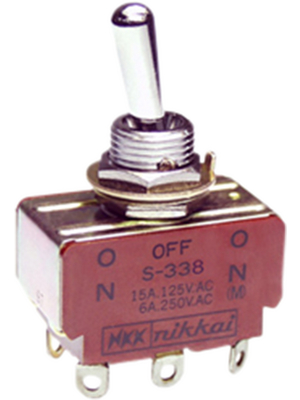 NKK - S338 - Toggle switch (on)-off-(on) 2P, S338, NKK