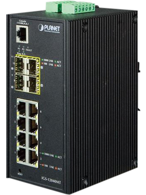 Planet - IGS-12040MT - Industrial Ethernet Switch 8x 10/100/1000 RJ45 / 2x SFP, IGS-12040MT, Planet