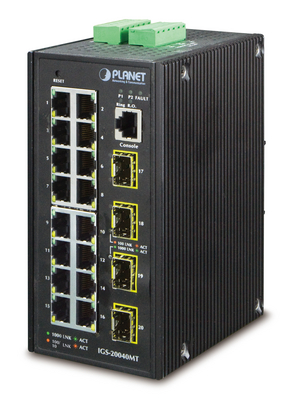 Planet - IGS-20040MT - Managed switch 16x 10/100/1000 4x SFP DIN-Rail, IGS-20040MT, Planet