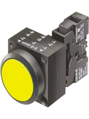 Siemens - 3SB3245-0AA31 - Pushbutton flat with LED, complete, yellow, 3SB3245-0AA31, Siemens