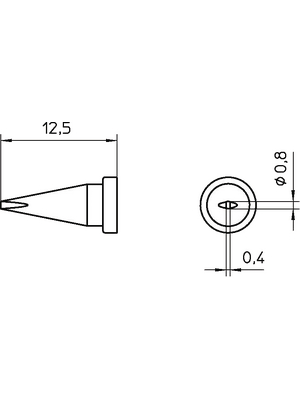 Weller - LT H SL - Soldering tip Chisel shaped 0.8 mm, LT H SL, Weller