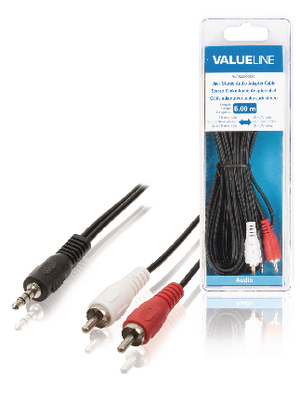 Valueline - VLAB22200B50 - Audio cable 5.00 m black, VLAB22200B50, Valueline