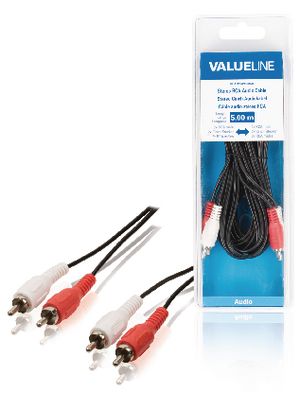 Valueline - VLAB24200B50 - Audio cable 5.00 m black, VLAB24200B50, Valueline