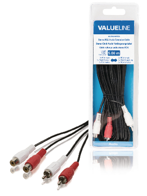 Valueline - VLAB24205B50 - Audio cable 5.00 m black, VLAB24205B50, Valueline