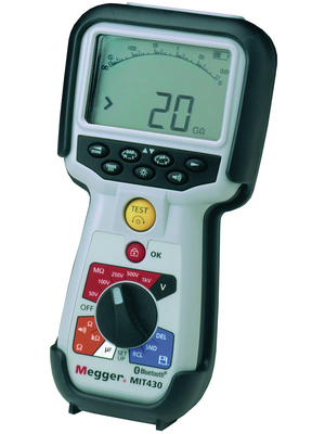 Megger - MIT430-EN - Insulation tester 200 GOhm 50 VDC / 100 VDC / 250 VDC / 500 VDC / 1000 VDC 600 VAC TRMS AC, MIT430-EN, Megger